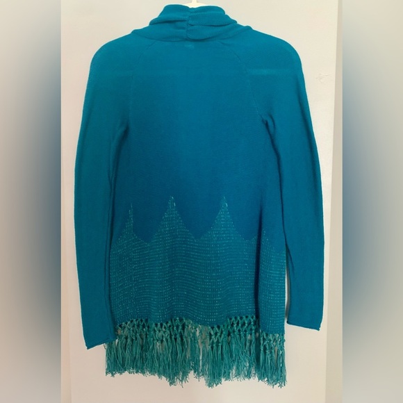 Lilly Pulitzer Tatum Fringe Green Pattern Long Cardigan Women’s - Picture 3 of 5